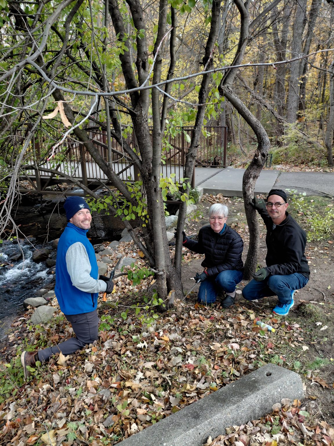 conservation crew at riverside park